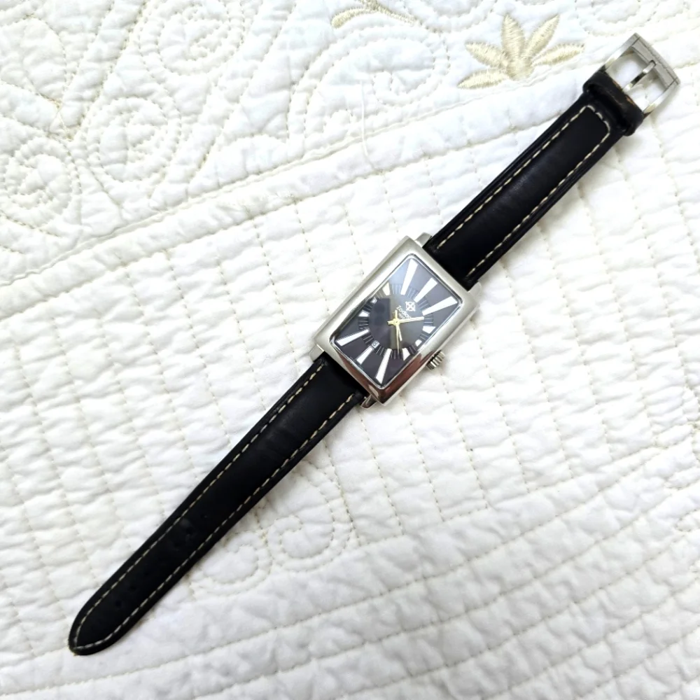Rare Zodiac Tank Men's Watch ZO3401 Classic Line Black Dial Swiss Made Sunbeam